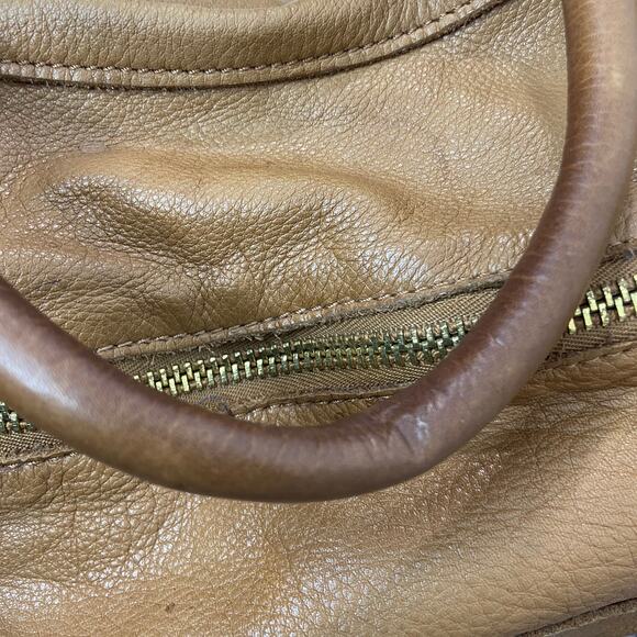 Anthropologie Linea Pelle Soft Camel Tan Leather Satchel Bag - Picture 9 of 12